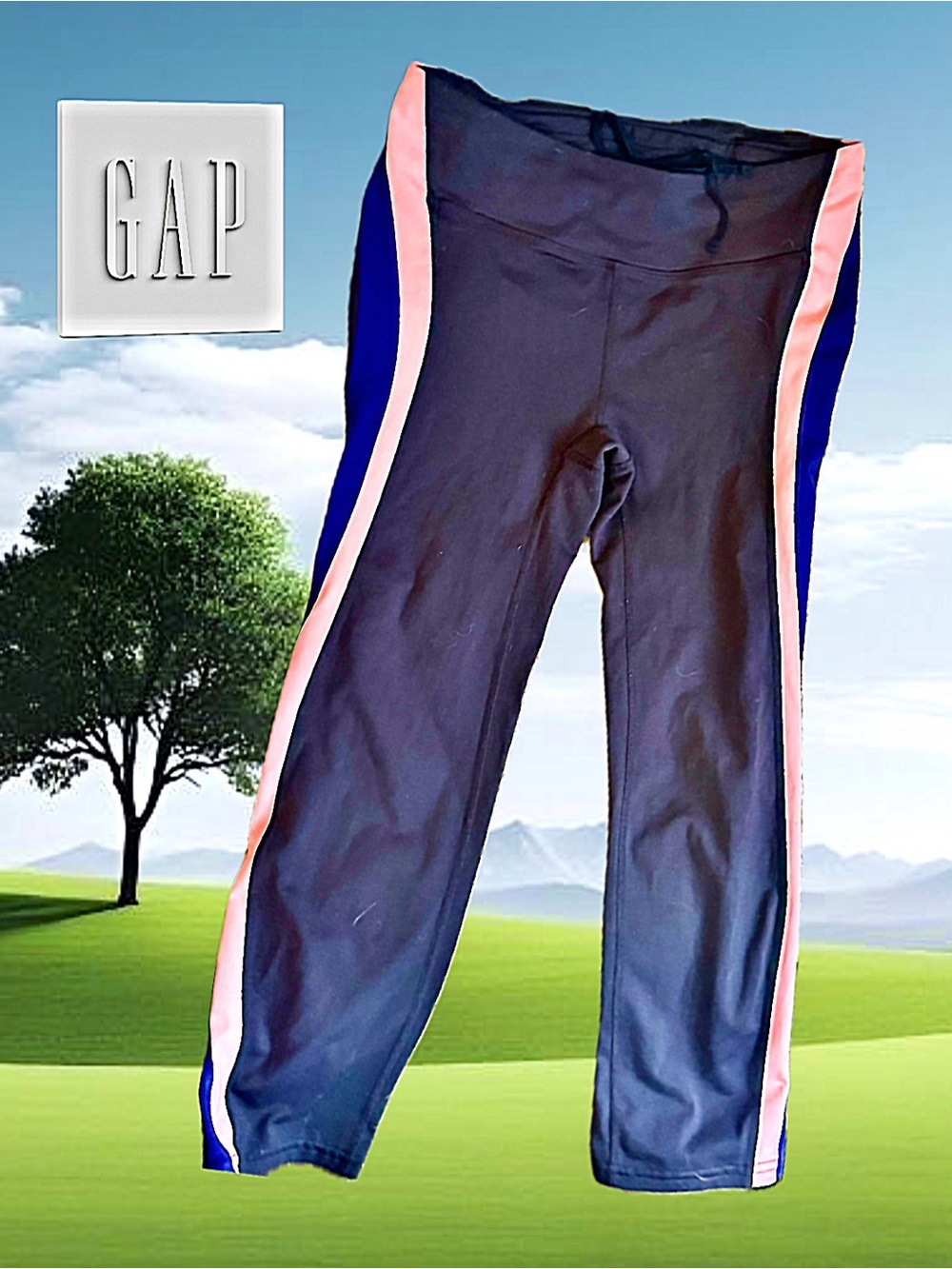 GapFit Capri Leggings i
XS Gfast with Pink & Blue Side detail. 
Stretch.